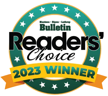 A green and white banner with the words " bulletin readers choice 2 0 2 3 winner ".